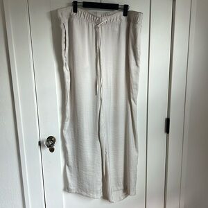🛍️H&M Beige Wide Leg Satin Pants XL